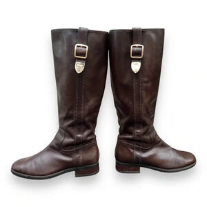Coach Women’s Easton Brown Leather Riding Boot Size US 7.5
